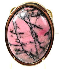 Rhodonite Brass Artisan Belt Buckle Crafted in USA 9007
