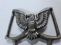Vintage Belt or Scarf BUCKLE Silver 2.5&Prime; American EAGLE Wings Spread USA