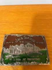 Vtg Country Jack Daniels Sour Whiskey Mash 1904 Belt Buckle Green Enameled