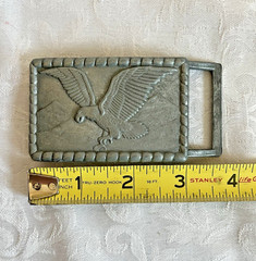 Vintage Eagle Belt Buckle Cast Metal Pewter Finish Western Americana USA Patriot