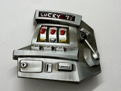 Jackpot Lucky Seven&rsquo;s Vegas Style Slot Machine Figural Gambling Belt Buckle