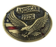American Pride Belt Buckle USA Flag Eagle Western Cowboy Patriot Men Belt Buckle