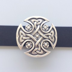 Vintage Silver Plated Celtic Knot Cross Belt Buckle