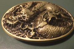 Antique Bronze color DRAGON Western style Belt Buckle Full Metal US seller