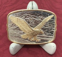 International Monetary Mint American Eagle Silver Plate & Gold Belt Buckle