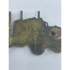 Vtg BBB Baron Solid Brass Semi Truck Belt Buckle D4181 3.5×2&Prime;