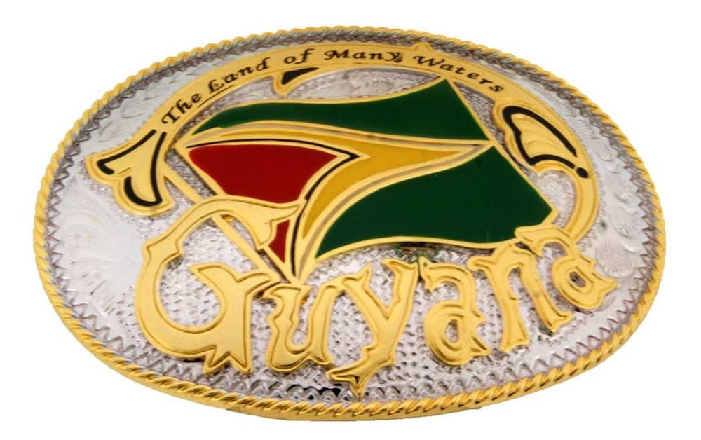 Guyana Flag Belt Buckle Guyanese Country National Father Mother Day Gifts Oval