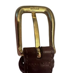 VTG Brighton Braided Brown Leather Belt Solid Brass Buckle Sz 34 Men&rsquo;s 90s USA