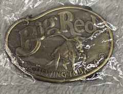 Big Red Chewing Tobacco Solid Brass Belt Buckle for 1.75 in Belt 2.75 x 2 NIP