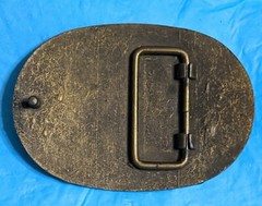 Vtg 1970&rsquo;s Brass Rope Oval Belt Buckle With Semi Precious Stones