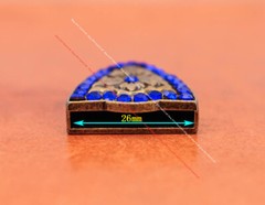 Brass Blue Crystal Rhinestone Western Floral Belt Buckle Set Fit 30MM Strap