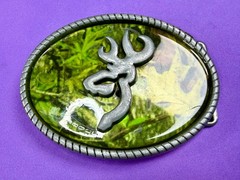 Browning Logo Deer Buck Doe Hunting Hunters Camouflage USA Belt Buckle