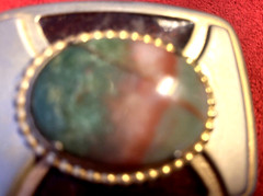 Men&rsquo;s agate and metal belt buckle