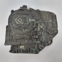 Vintage 1978 In Style Steam Locomotive Train Belt Buckle Brass Made in USA 1142