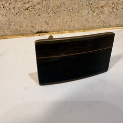Mid Century Modern Kenneth Reid Buckle Dark Wood Thin Line Brass