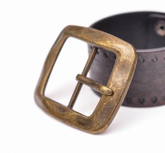 Vintage Brass Center Bar Belt Buckle for DIY Leathercraft Belt Fit 40mm Strap