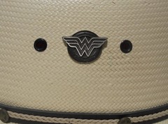 WONDER WOMAN W LOGO HAT PIN SOLID DARKER PEWTER COLOR FINISH-new
