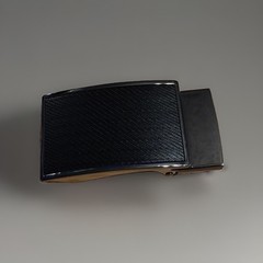 Mens Black Belt Buckle Ratchet Fashion Slide Metal NOS