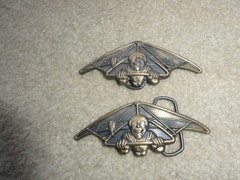 Lot of 2 Vintage Brass Parasail Man Belt Buckles 4 1/2&Prime; Wide