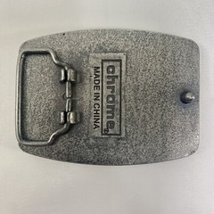 Pewter English Cross on a Shield w/ Black Background Belt Buckle 3-1/8” x 2-3/8”