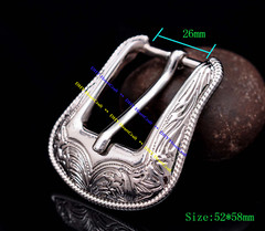 Western Floral Design Heavy Duty Silver Plated Western Cowboy DIY Belt Buckle 1&Prime;