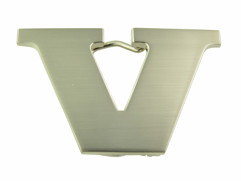 INITIAL « V » METAL STAINLESS STEEL BELT BUCKLE