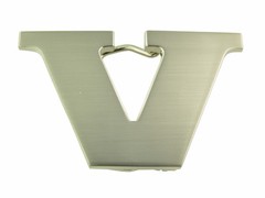 INITIAL « V » METAL STAINLESS STEEL BELT BUCKLE