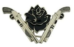 Gun Belt Buckle Western Cowboy Cowgirl Rodeo Texas Silver New Big Metal Costume