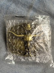Western Longhorn Bull Skull Belt Buckle – Gold Tone Finish New Big Size Buckle