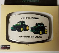 John Deere Tractor Pewter Enamel Metal Belt Buckle Very Rare Version