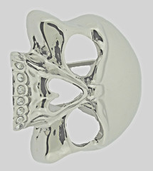Skull Belt Buckles Men Pirate Skeleton Silver Metal Tribal Gothic Tattoo Bling
