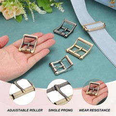 1.6&Prime;x1.3&Prime; Rectangle Shape Single Prong Belt Buckle (Bronze, Pack of 10)