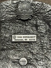Bergamot Buckle A900 Deer buckle USA 1990 Size 3” x 2.5” Heavy Stag buckle MINT
