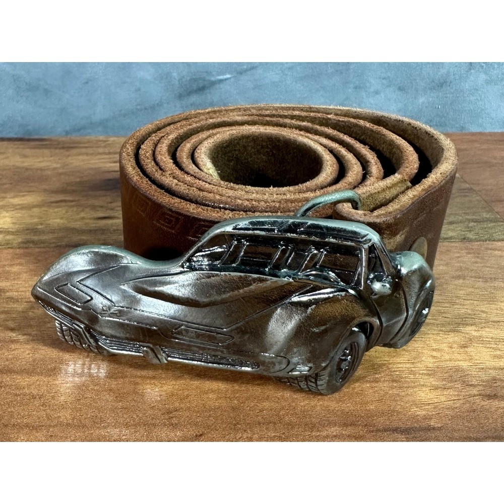 The Great American Buckle ~ Corvette ~ Buckle & leather Belt