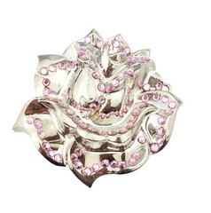 Big Rose Belt Buckle w. Crystals