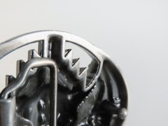 New Raised Steer Skull Belt Buckle Enameled South Western Metal Pewter Tone