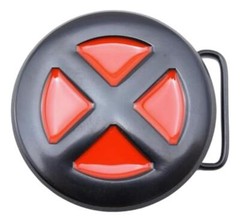 X-Men Classic Logo Red & Black Metal Enamel Belt Buckle