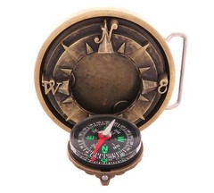Compass 3D Star Bronze Plated Belt Buckle