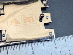 Adidas Golf Trophy Used Vintage Orange On Black Colored Stripes Belt Buckle