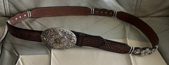 Silver Creek Belt Buckle Bullets Western Two Tone Revolving Center Cylinder Belt