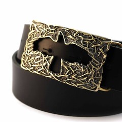 Crow belt buckle, Handmade belt buckle made of solid brass, Mythical black bird