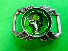 Alchemy Gothic Soul of Agrippa Skull Green Enameled Belt Buckle