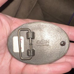 Oden Bronze Gold Metal Oval Randy Woodgrain Clamp Belt Buckle for Men 1.5&Prime;