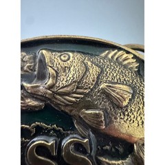 Vintage 1986 B.A.S.S. Member Belt Buckle Great American Buckle Co Fishing Brass