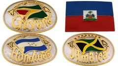 Flag Belt Buckles Men Unisex Metal Silver Gold Women North South America Us New