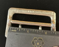 Vintage Solid Brass Chrome Plated 2.25” Double Prong Duty Belt Buckle USA #6