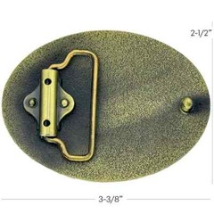 Belt Buckle, Western Buck Deer Hunter Hunting Bronze Metal