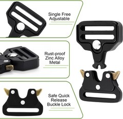 2 Pack Metal Duty Belt Buckles Replacement, 1 Inch Metal Buckle Clip