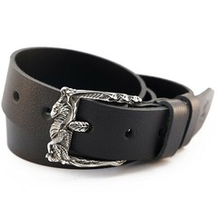 German silver belt buckle « Smaug dragon », handmade pin type german silver buckle