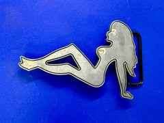 Sexy Woman Silhouette Mud Flap Girl Trucker Chick Belt Buckle By Buckle Rage